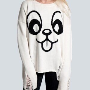 DROP DEAD CLOTHING Gerald Dog Face Jumper - Size 10/12